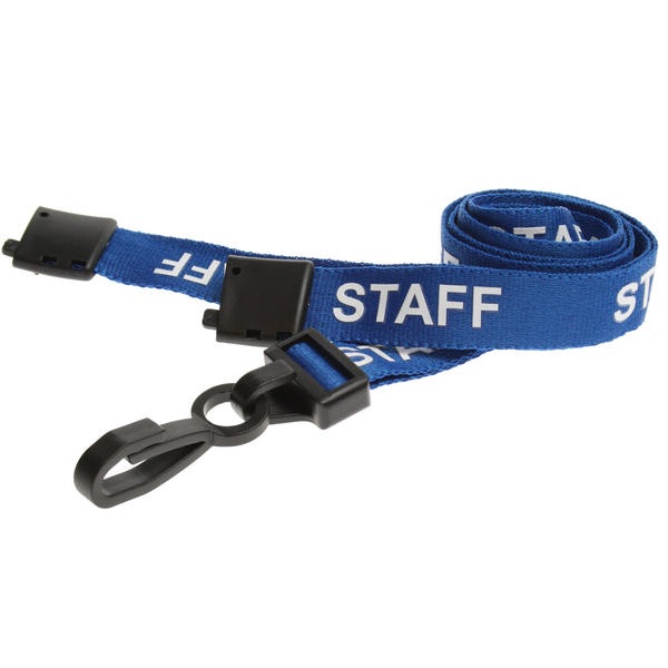 Billede af Staff blå lanyard / Halssnor / Keyhanger / Nøglesnor / Halsrem 15 mm med plast krog. 60270588